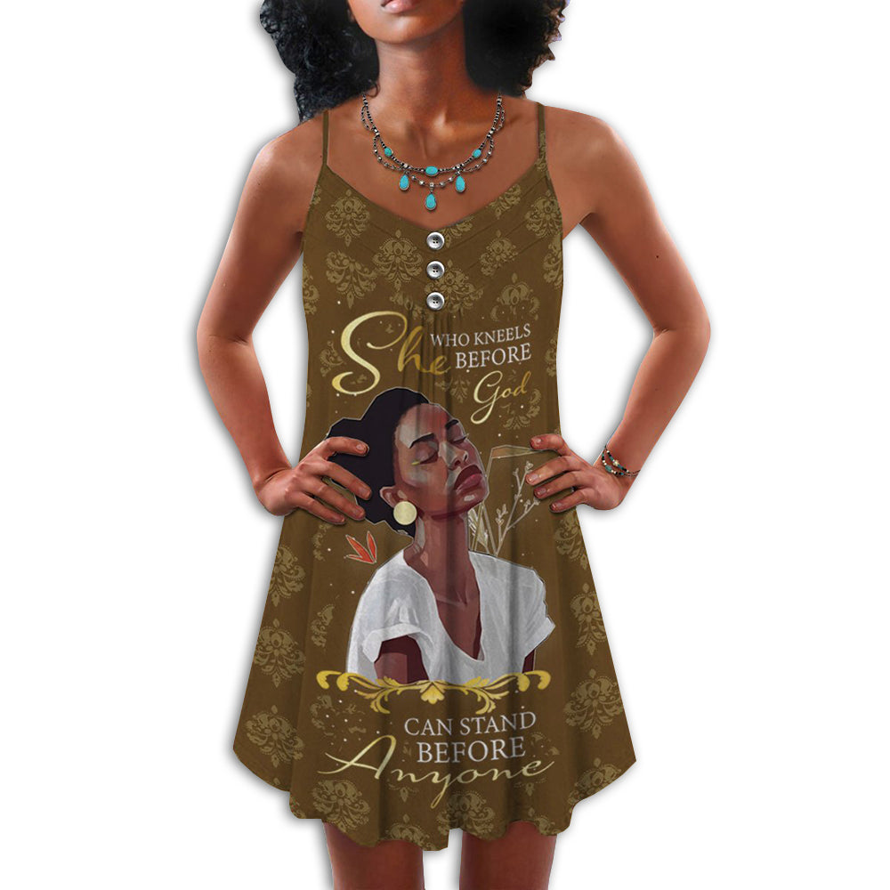 Black Women She Who Kneels Before God So Beautiful - Summer Dress - Owls Matrix LTD