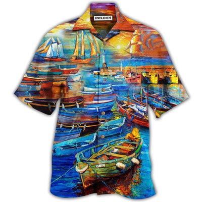 Hawaiian Shirt / Adults / S Boat The Bygone Days By The Harbor Eventful Life - Hawaiian Shirt - Owls Matrix LTD