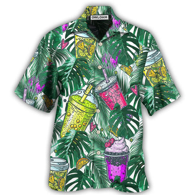 Hawaiian Shirt / Adults / S Tea Boba Tea Tropical Leaf - Hawaiian Shirt - Owls Matrix LTD