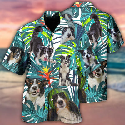 Border Collie Dog Tropical Leaf Lover - Hawaiian Shirt - Owls Matrix LTD