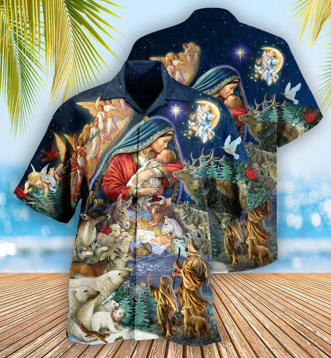 Jesus Born Of The Glory - Hawaiian Shirt - Owls Matrix LTD