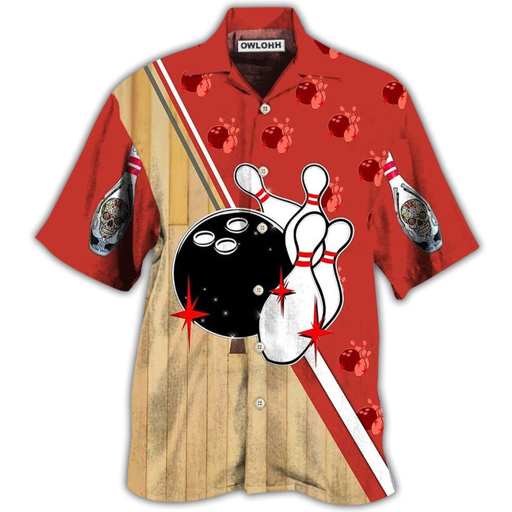 Hawaiian Shirt / Adults / S Bowling Awesome Ball Skull - Hawaiian Shirt - Owls Matrix LTD