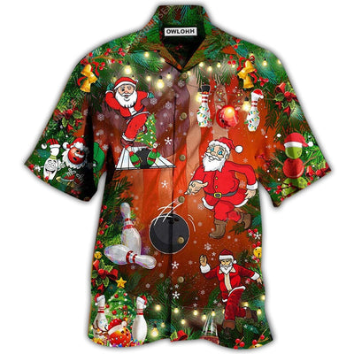 Hawaiian Shirt / Adults / S Bowling Do You Wanna Solo Bowling With Santa Claus Christmas - Hawaiian Shirt - Owls Matrix LTD