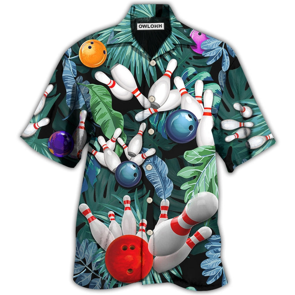 Hawaiian Shirt / Adults / S Bowling Tropical Leaf I'm So Happy - Hawaiian Shirt - Owls Matrix LTD