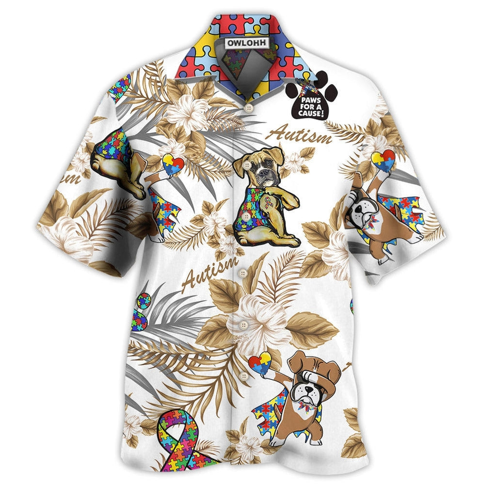 Hawaiian Shirt / Adults / S Autism Boxer Dog - Hawaiian Shirt - Owls Matrix LTD