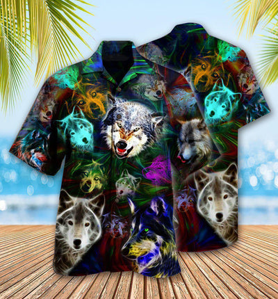 Wolf Brave Wolves - Hawaiian Shirt - Owls Matrix LTD