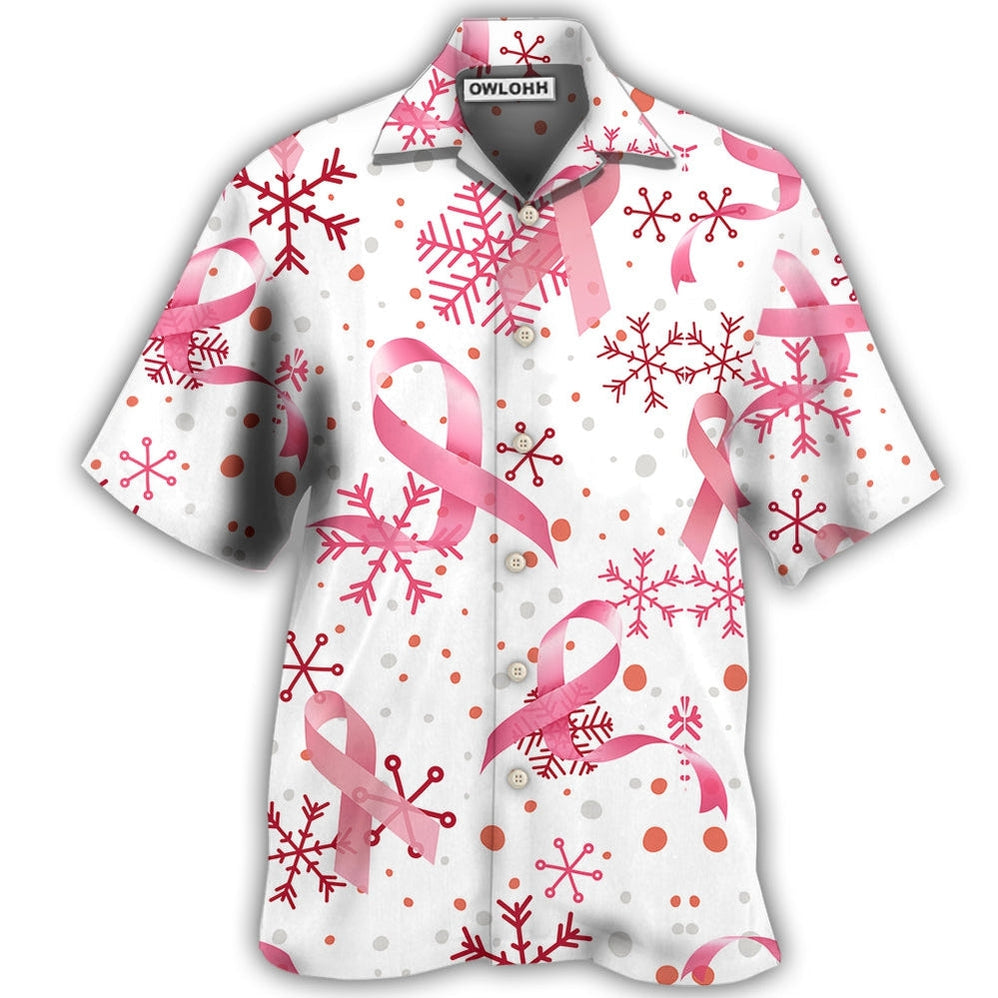 Hawaiian Shirt / Adults / S Breast Cancer Pink Ribbon Merry Christmas - Hawaiian Shirt - Owls Matrix LTD