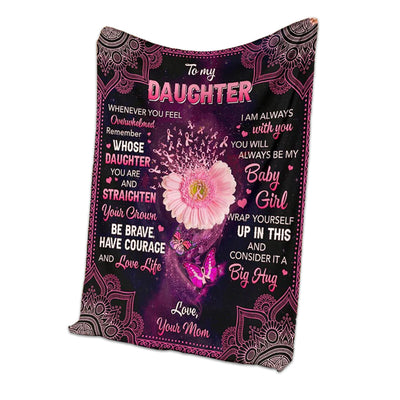 50" x 60" Breast Cancer To My Daughter Be Brave - Flannel Blanket - Owls Matrix LTD