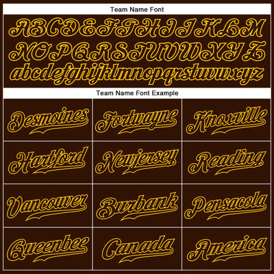 Custom Brown Brown-Gold Authentic Sleeveless Baseball Jersey