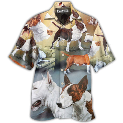 Hawaiian Shirt / Adults / S Bull Terrier Dog Lover Art Style - Hawaiian Shirt - Owls Matrix LTD