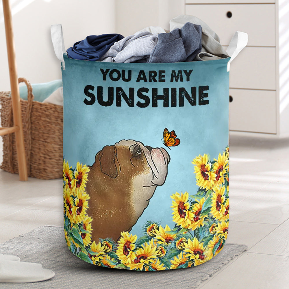 Bulldog Are My Sunshine - Laundry Basket - Owls Matrix LTD