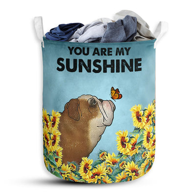 S: 17.72”x13.78” (45x35 cm) Bulldog Are My Sunshine - Laundry Basket - Owls Matrix LTD