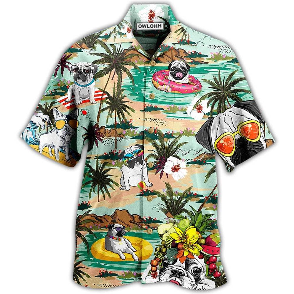 Hawaiian Shirt / Adults / S Bulldog Dog Loves Beach Loves Hawaii - Hawaiian Shirt - Owls Matrix LTD
