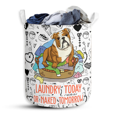 S: 17.72”x13.78” (45x35 cm) Bulldog Love Pattern - Laundry Basket - Owls Matrix LTD