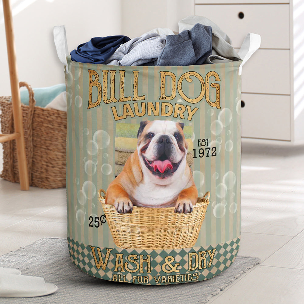 Bulldog Wash And Dry - Laundry Basket - Owls Matrix LTD