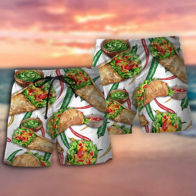 Food Burritos Make Me Happy - Beach Short - Owls Matrix LTD