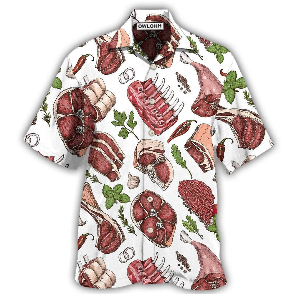 Hawaiian Shirt / Adults / S Food Meat Delicious Meal - Hawaiian Shirt - Owls Matrix LTD