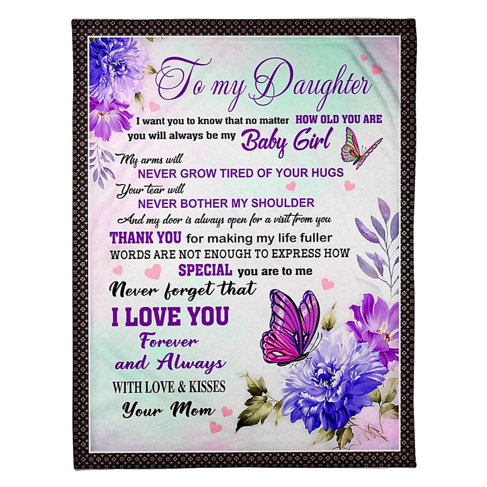 50" x 60" Butterfly How Special You Are To Me Best Gift For Daughter - Flannel Blanket - Owls Matrix LTD