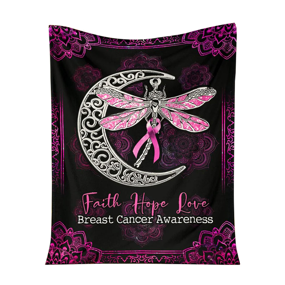 50" x 60" Butterfly Never Give Up Breast Cancer Awareness - Flannel Blanket - Owls Matrix LTD