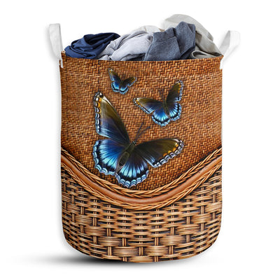 S: 17.72”x13.78” (45x35 cm) Butterfly Rattan Teaxture So Amazing - Laundry Basket - Owls Matrix LTD