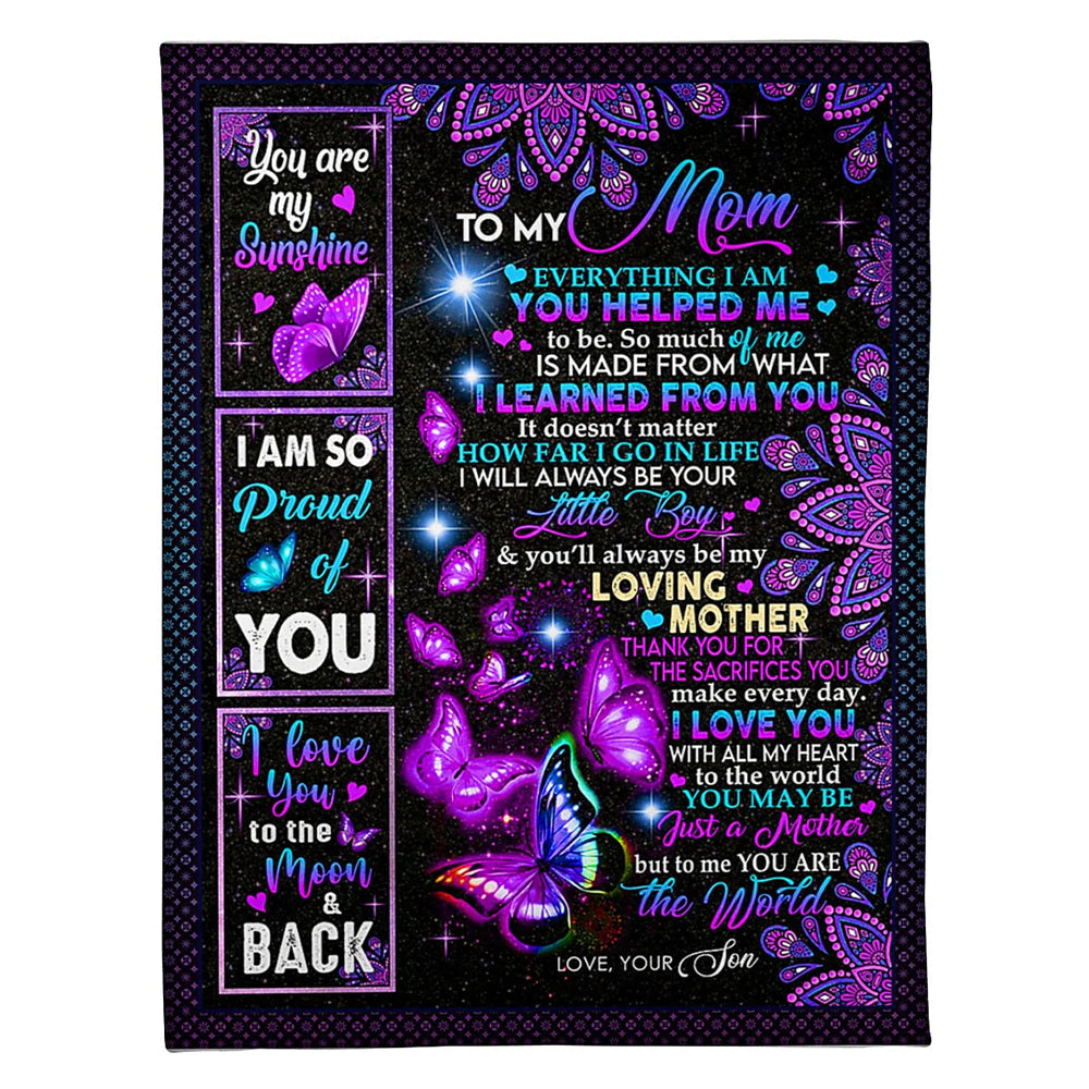 50" x 60" Butterfly To Me You Are The World - Flannel Blanket - Owls Matrix LTD