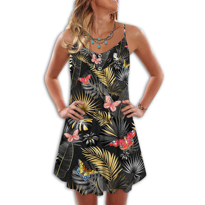 Butterfly Tropical Colorful Lover - Summer Dress - Owls Matrix LTD