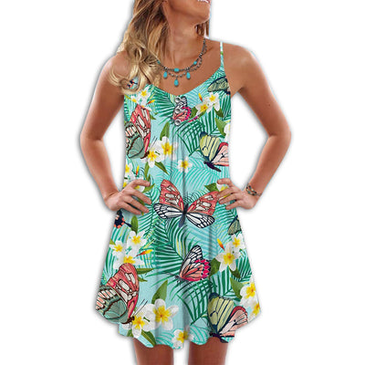 Butterfly Tropical Colorful - Summer Dress - Owls Matrix LTD