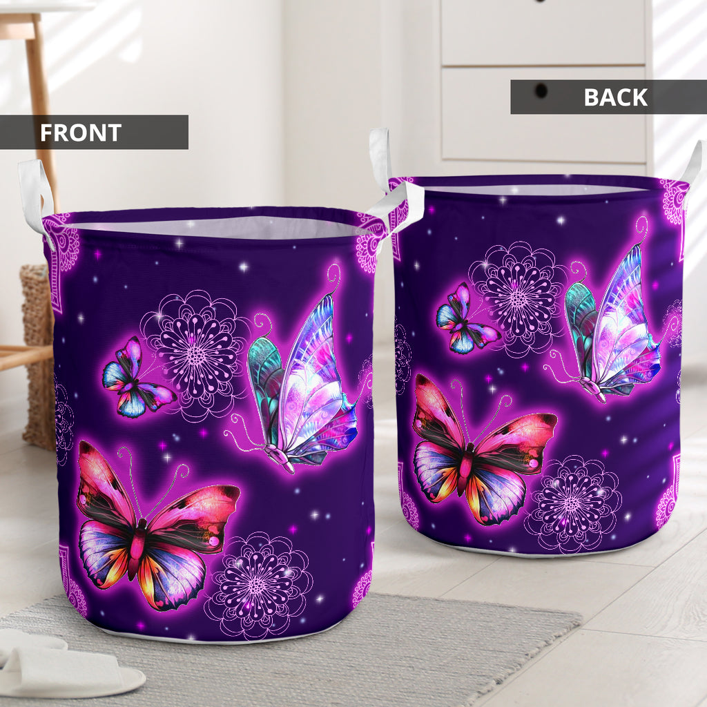 Butterfly Mandala Style Lover - Laundry Basket - Owls Matrix LTD