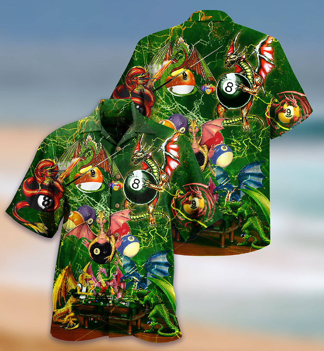 Billiard Dragon Love Life Cool - Hawaiian Shirt - Owls Matrix LTD