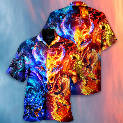 Dragon Fire And Water Love Life - Hawaiian Shirt - Owls Matrix LTD