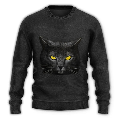 Christmas Sweater / S Cat Loves Darkness So Cool - Sweater - Ugly Christmas Sweaters - Owls Matrix LTD