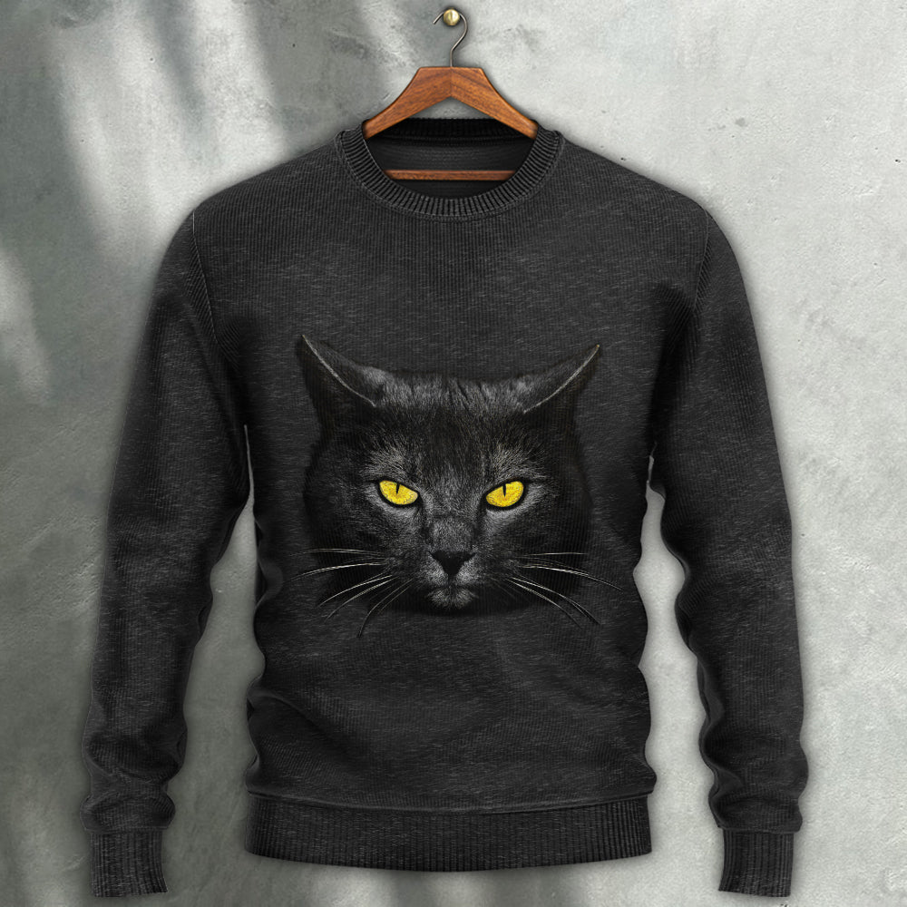Cat Loves Darkness So Cool - Sweater - Ugly Christmas Sweaters - Owls Matrix LTD