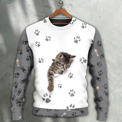 Cat Little Baby In My Soul - Sweater - Ugly Christmas Sweaters - Owls Matrix LTD
