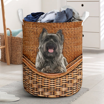 Cairn Terrier Dog Rattan Teaxture - Laundry Basket - Owls Matrix LTD
