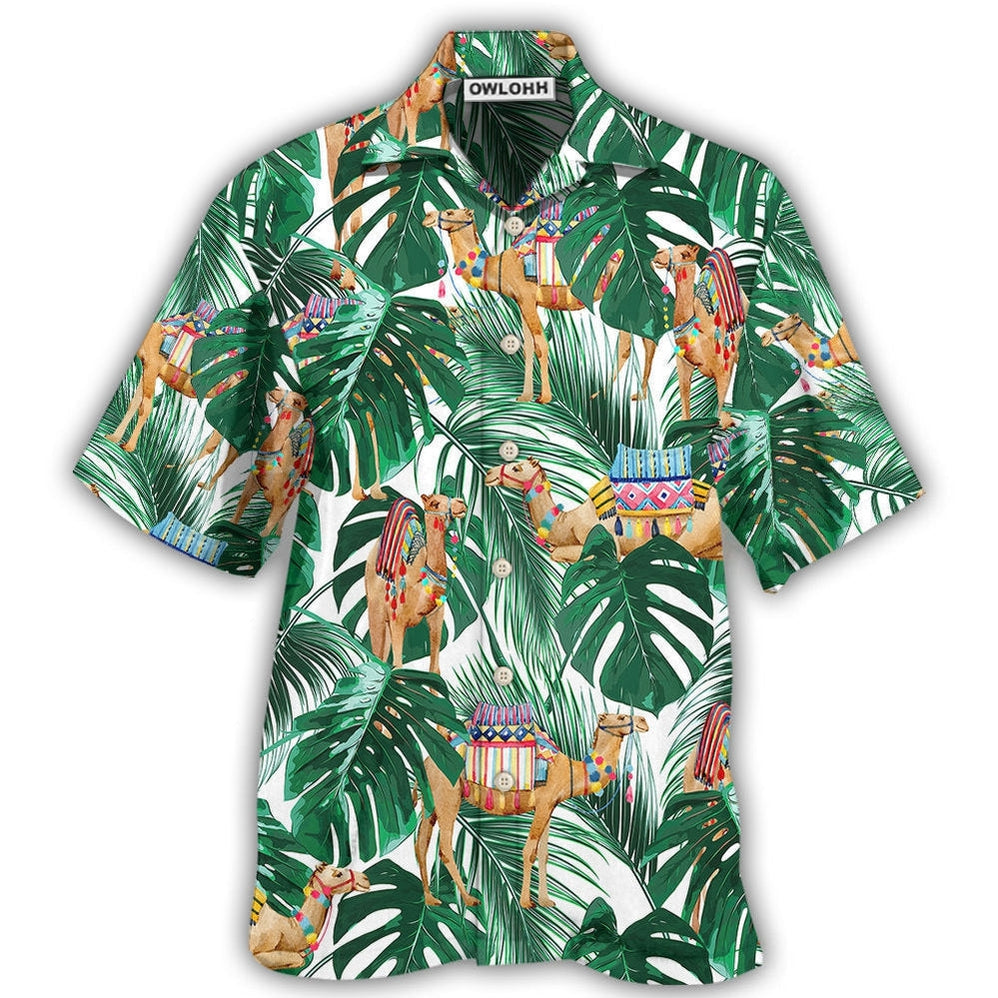 Hawaiian Shirt / Adults / S Camel In Tropical Forest - Hawaiian Shirt - Owls Matrix LTD
