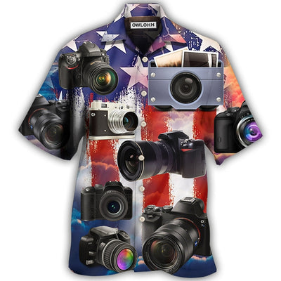Hawaiian Shirt / Adults / S Camera Independence Day - Hawaiian Shirt - Owls Matrix LTD