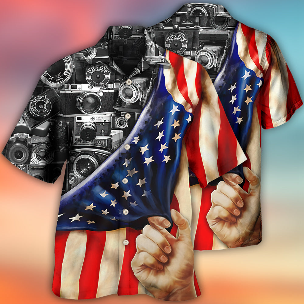 Camera Independence Day America - Hawaiian Shirt - Owls Matrix LTD