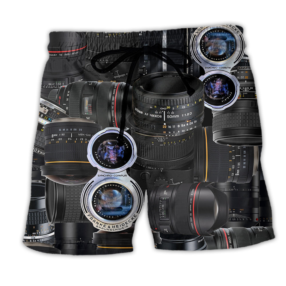 Beach Short / Adults / S Camera Once A Photographer Always A Photographer - Beach Short - Owls Matrix LTD