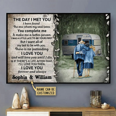 Camping The Day I Met Personalized - Horizontal Poster - Owls Matrix LTD