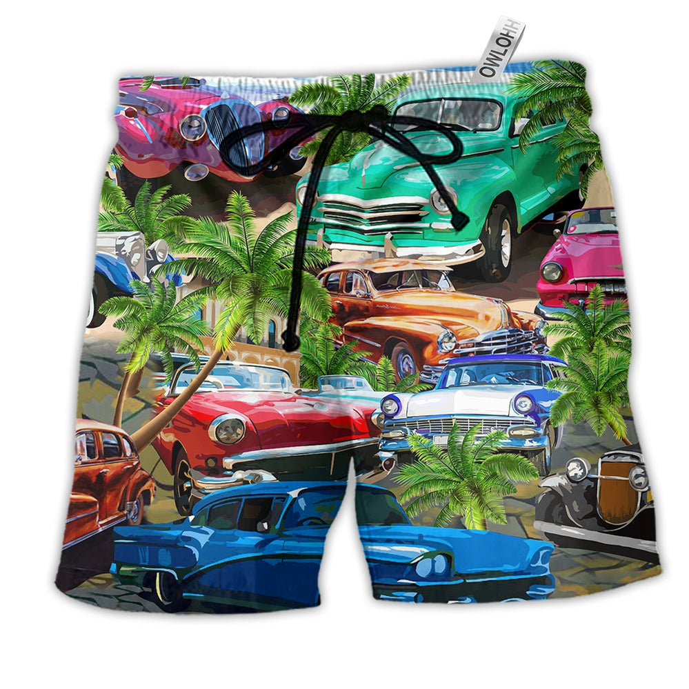Beach Short / Adults / S Car Classic Make Me Happy - Beach Short - Owls Matrix LTD