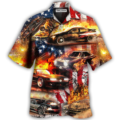 Hawaiian Shirt / Adults / S Car Independence Day Fire - Hawaiian Shirt - Owls Matrix LTD