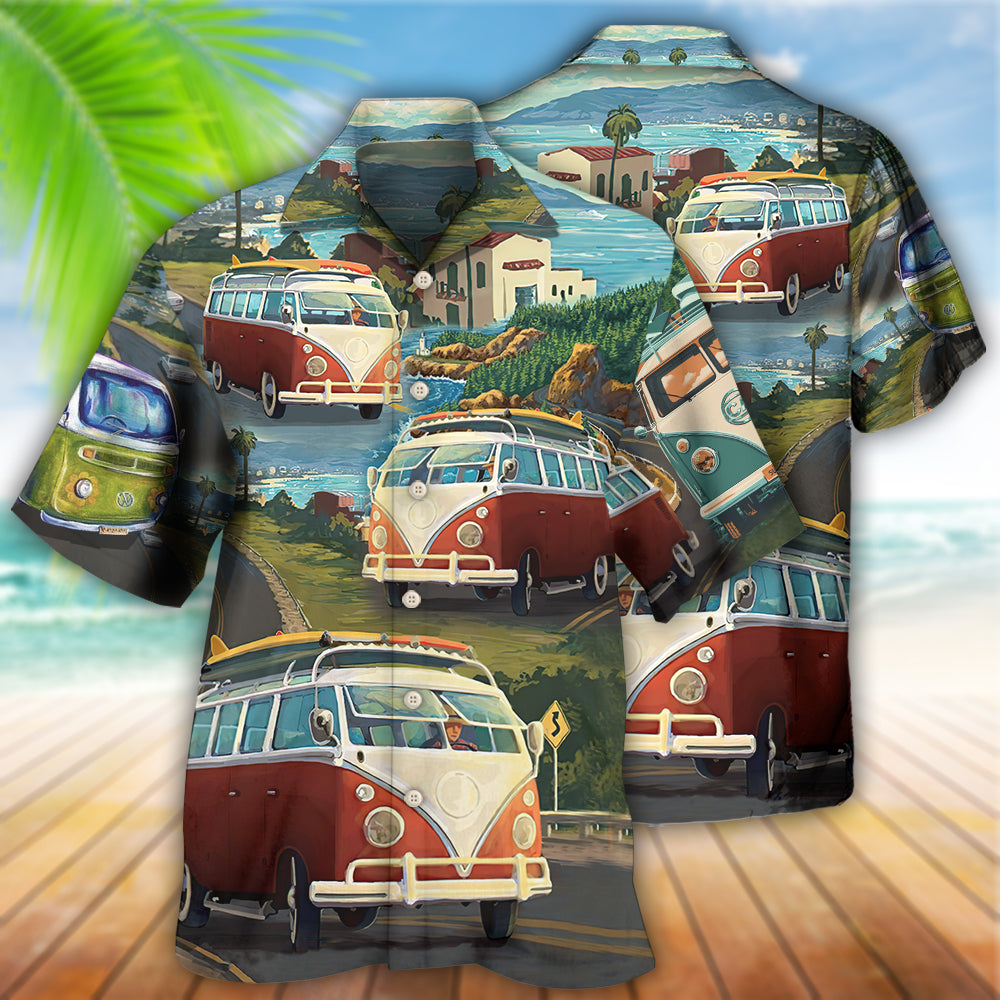 Hippie Van Life Style Love Beach - Hawaiian Shirt - Owls Matrix LTD