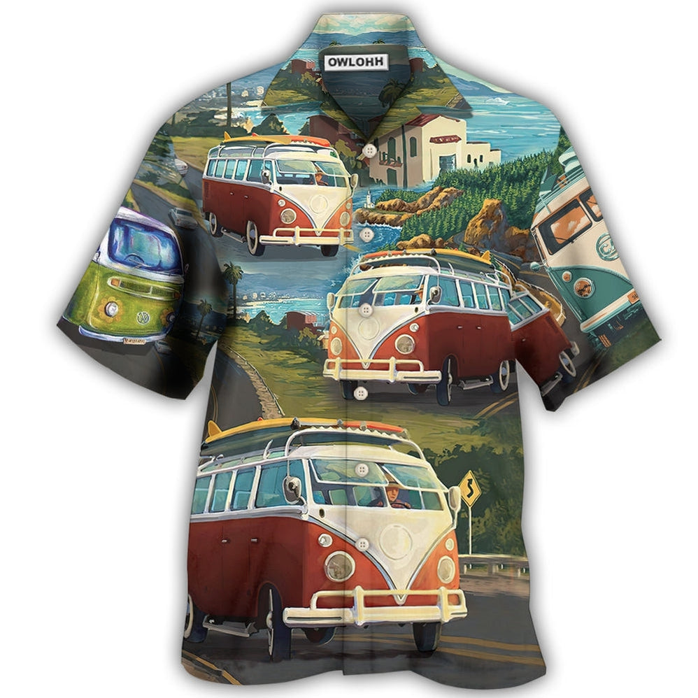 Hawaiian Shirt / Adults / S Hippie Van Life Style Love Beach - Hawaiian Shirt - Owls Matrix LTD