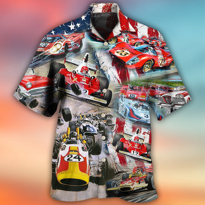 Car Racing Independence Day America - Hawaiian Shirt - Owls Matrix LTD