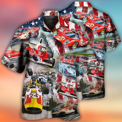 Car Racing Independence Day America - Hawaiian Shirt - Owls Matrix LTD