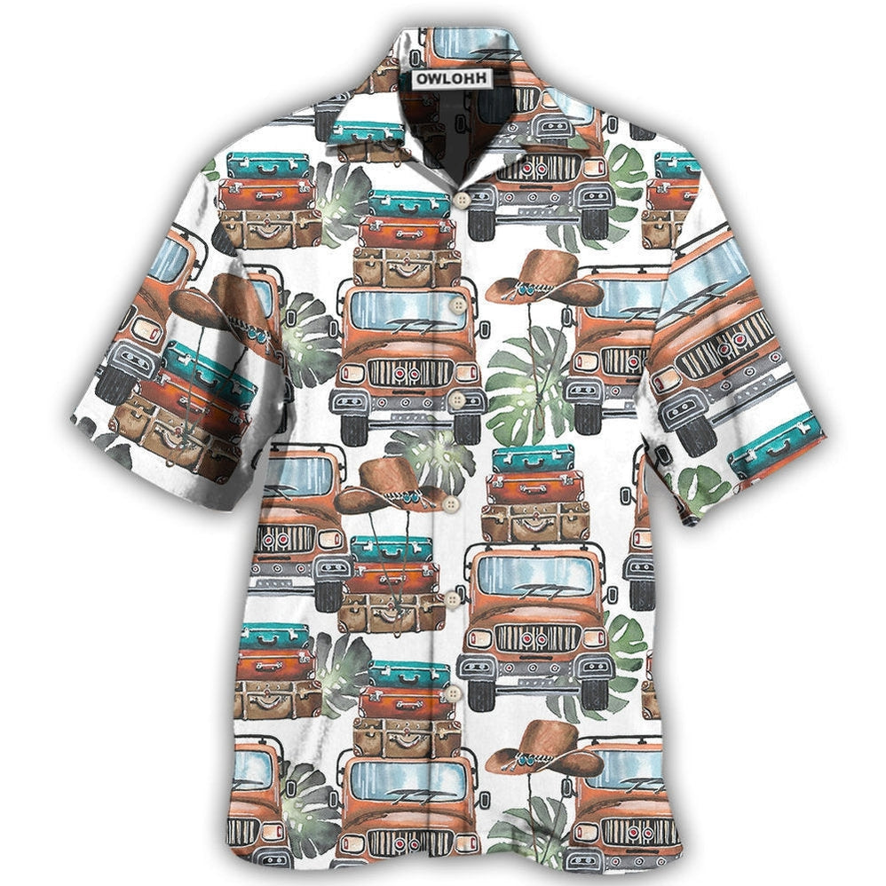 Hawaiian Shirt / Adults / S Car And Luggage Tropical Leaf - Hawaiian Shirt - Owls Matrix LTD