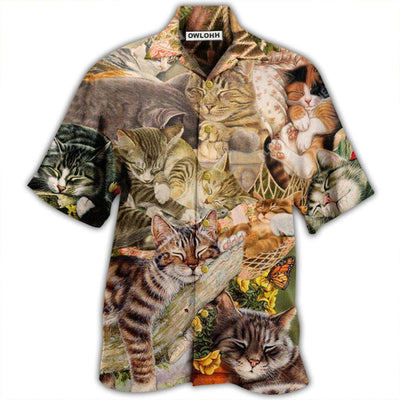 Hawaiian Shirt / Adults / S Cat Dreaming Sleeping Time - Hawaiian Shirt - Owls Matrix LTD