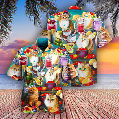 Cat Fresh Your Day With Smoothies - Hawaiian Shirt - Owls Matrix LTD