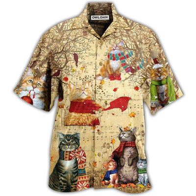 Hawaiian Shirt / Adults / S Cat In The Melody Of Life - Hawaiian Shirt - Owls Matrix LTD