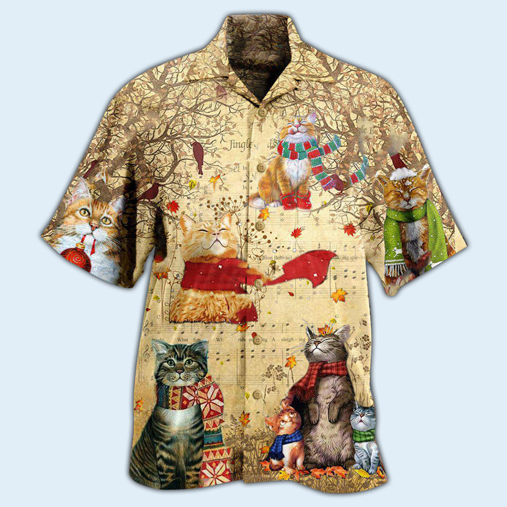 Cat In The Melody Of Life - Hawaiian Shirt - Owls Matrix LTD